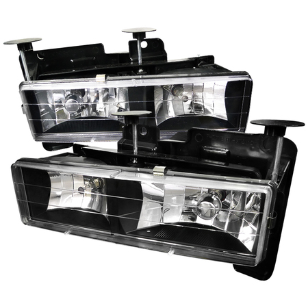 SPEC-D TUNING 88-98 Chevrolet C10 Crystal Housing Headlights Black, LH-C1088JM-RS LH-C1088JM-RS